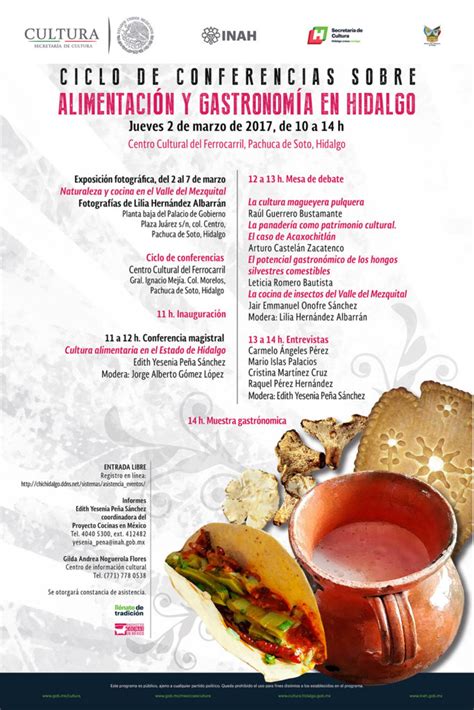 Ciclo De Conferencias Alimentación Y Gastronomía En Hidalgo Cultura