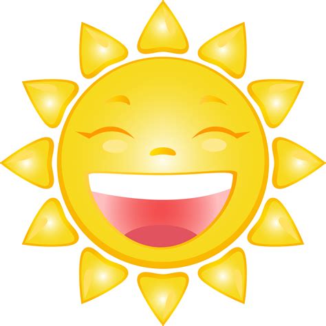 Sol Clipart Sol Sorrindo Cartoon Isolado No Fundo Branco Vetor Png