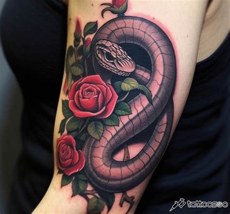 Snake And Rose Tattoo Meaning Designs And Ideas Tattoo Seo