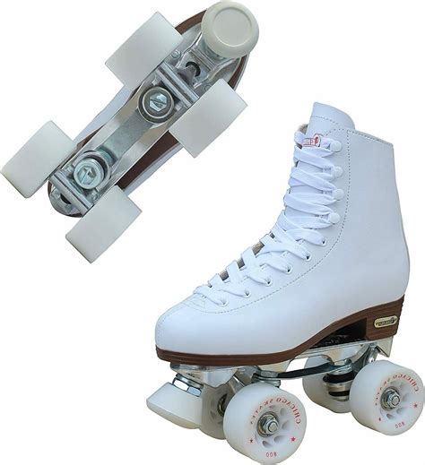Chicago Premium Deluxe Roller Skates White Abec 3 Bearings