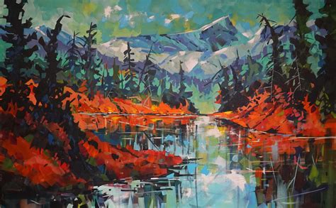 Thanksgiving Hairtrigger Lake Landscape Art Landscape Paintings