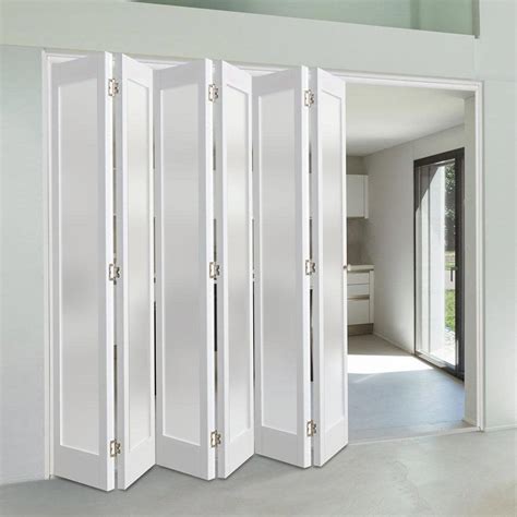 slimline weekamp 6 folding marston white doors frosted glass prefi folding doors internal
