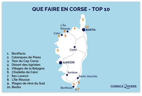 Cartes Touristiques De La Corse Plages Villages