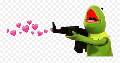 Love Shooting Shoot Hearts Heart Gun Kermit The Frog Meme Emojiheart