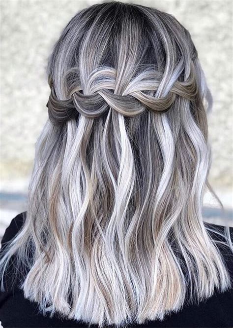 Adorable Braids With Grey Blonde Hair Colors In 2018