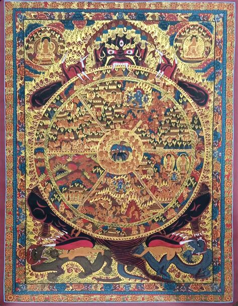 Buddhist Handmade Thangka Of Wheel Of Life Thangka Price Us130