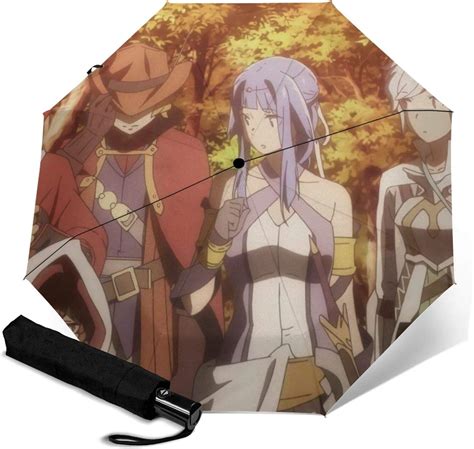 Anime Danmachi Automatic Tri Fold Umbrella Oversized Windproof