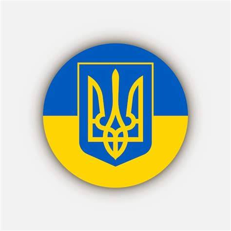 Premium Vector Ukraine Coat Of Arms On Flag Vector Illustration