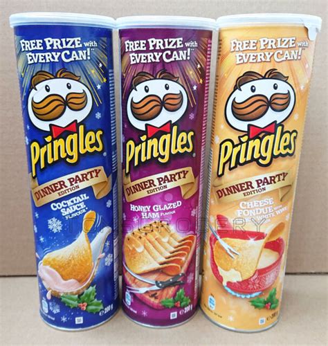 3 X Pringles Dinner Patry Limited Edition Full Sealed Collectible Tubes