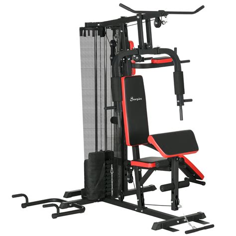 Soozier Multi Home Gym Equipment Workout Station With 143lbs Weight Stack