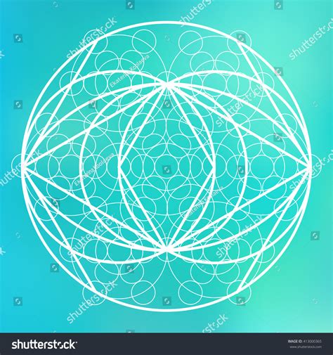 Sacred Geometry Symbol On Colorful Mesh Stock Vector Royalty Free