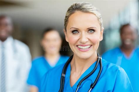 Nurse With Colleagues In Hospital Pacu Stock Photo Image