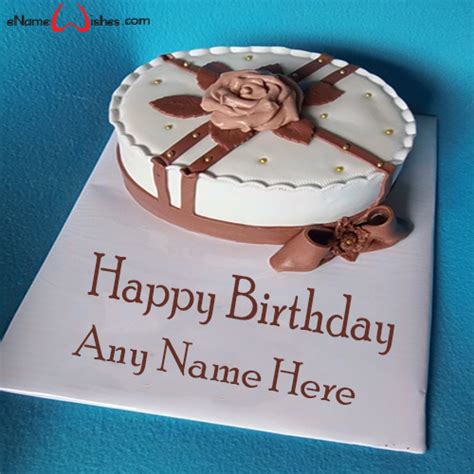 Chocolate Flower Birthday Name Wish Cake Enamewishes