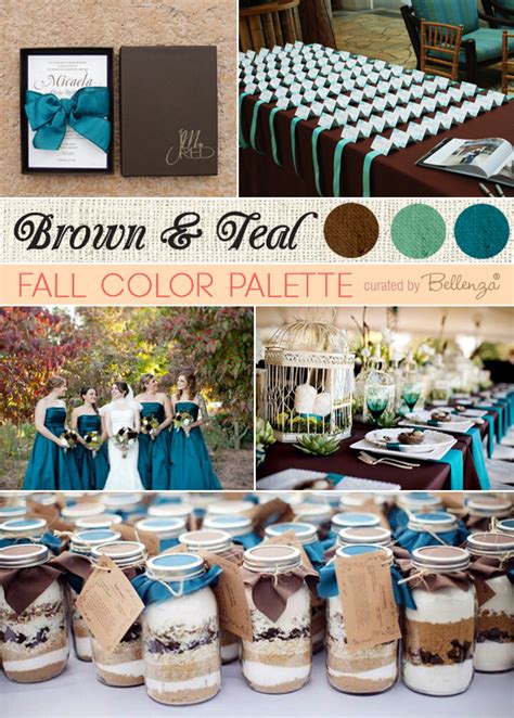 Brown Teal Get Paired Up For A Beautiful Fall Wedding Creative And