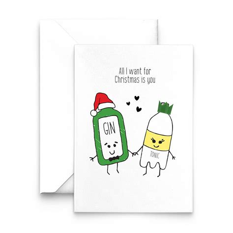 All I Want For Christmas Gin Christmas Card By Of Life And Lemons