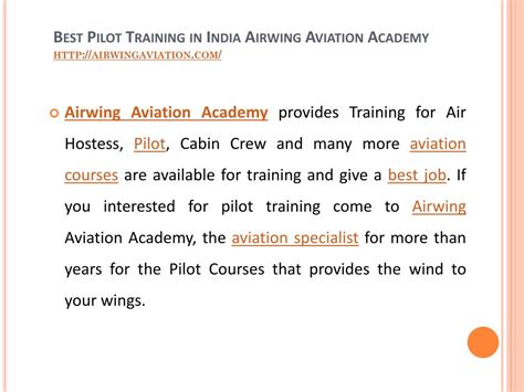 Ppt Best Pilot Training In India Airwing Aviation Academy Powerpoint