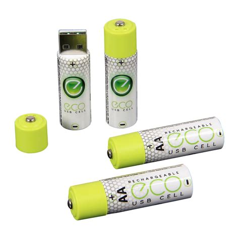 4 pcs AA USB Rechargeable Battery Lithium Batteries 1.5V USBcell ...