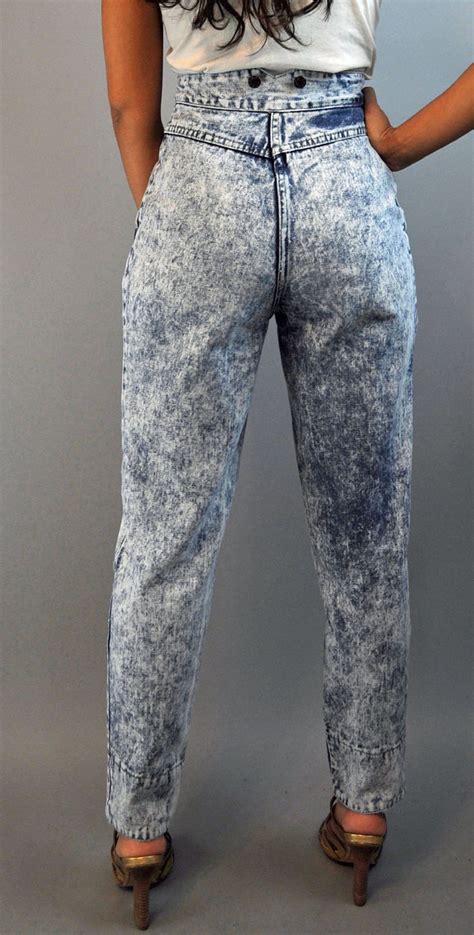 80s High Waist Jeans Acid Wash Jeans Vintage Denim Harem Jeans Etsy