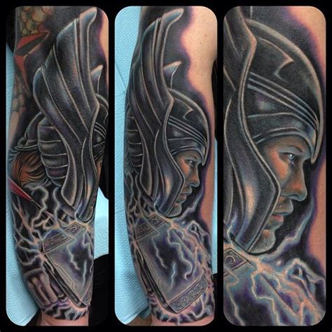 Colorful thor tattoo design for arm. Thor tattoo by Mike DeVries at MD Tattoo Studio in ...