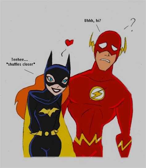 Batgirl Crushes On Flash By Lily Pily On Deviantart Batgirl Supergirl Barbara Gordon Cartoon
