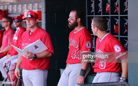 Los Angeles Angels Of Anaheim Hitting Coach Dave Hansen Watches The News Photo Getty Images