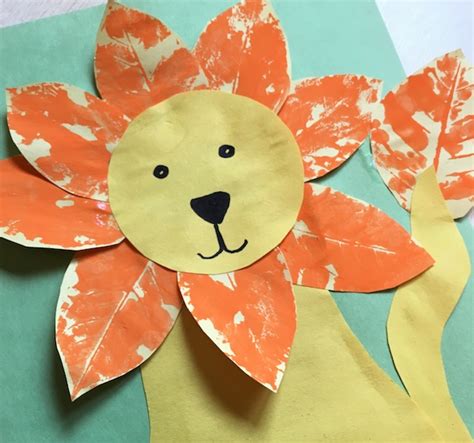 Make Vibrant Lion Craft With Leaf Stamping
