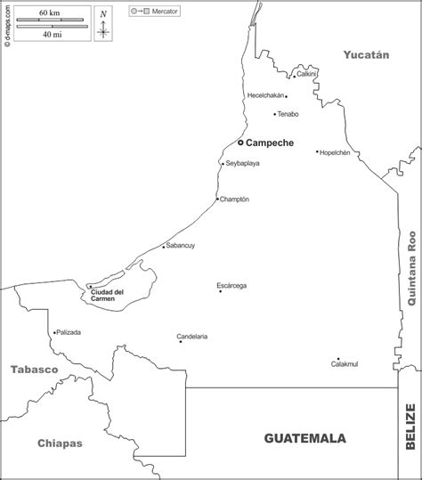 Campeche Mapa Gratuito Mapa Mudo Gratuito Mapa En Blanco Gratuito
