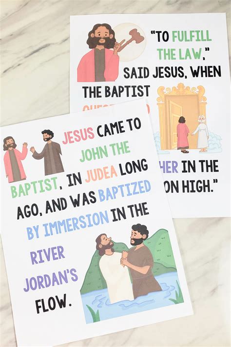 Baptism Flip Chart Lyrics Printable Primary Singing