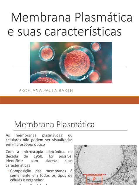 We would like to show you a description here but the site won't allow us. Membrana Plasmática e suas características: Prof. Ana ...