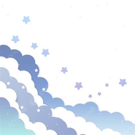 Blue Clouds Border Hd Transparent Cloud Gradient Blue Stars Fantasy