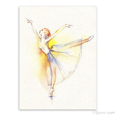 2019 Watercolor Modern Dance Ballet Poster Beautiful Gril