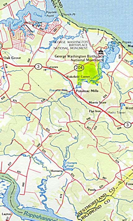 Map Of Westmoreland County Virginia