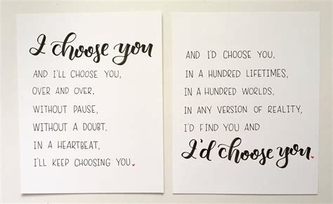 i d choose you i choose you wedding love quotes etsy canada