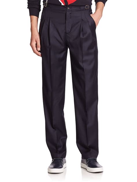 Éditions Mr High Waist Pleated Dress Pants In Blue For Men Lyst