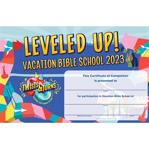 Certificates Of Completion 50 Certificates Twists And Turns Vbs 2023 By