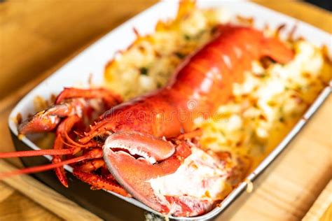 Baked Lobster With Cheese Stock Photo Image Of Meal 137197926