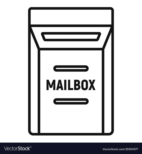 Open Mailbox Icon Outline Style Royalty Free Vector Image