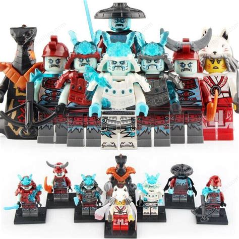 8pcsset Ninjago Akita Char Vex The Blizzard Samurai Ice Emperor Minif