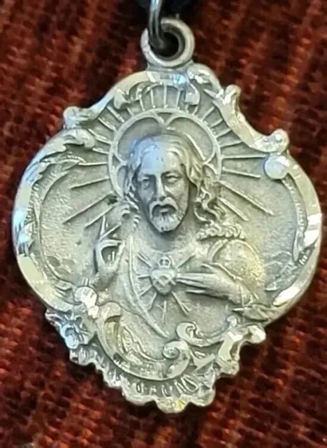 SACRED HEART OF Jesus Vintage New Sterling Medal Catholic Religious