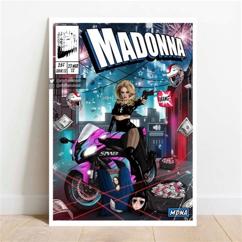 Madonna Hitchhiking Poster Etsy Uk