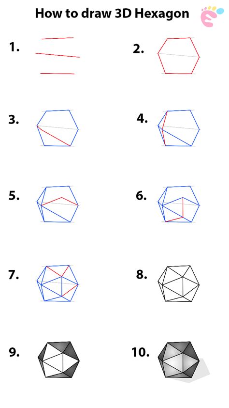 How To Draw A 3d Hexagon Drawing Drawing Tutorial Easy Draw A