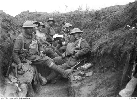 Members Of The 38th Battalion In Dog Trench Near Guillemont Farm In