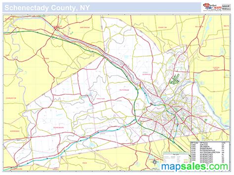 Economy in schenectady, new york. Schenectady, NY County Wall Map by MarketMAPS
