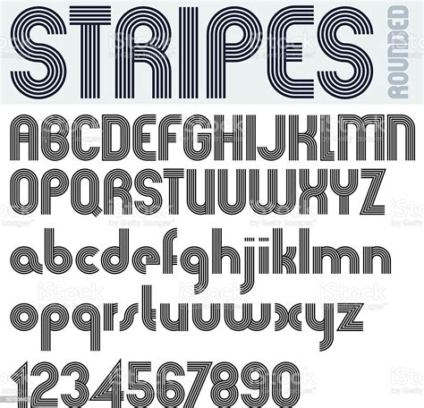 Stripes Retro Style Graphic Font Stock Illustration Download Image
