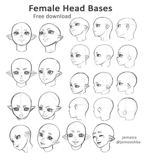 Female Head Bases By Https Deviantart Jemajema On DeviantArt