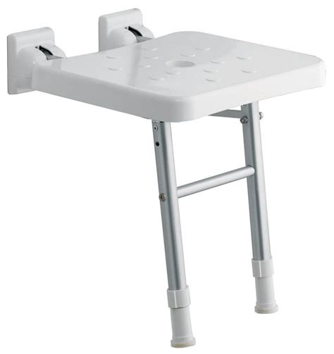 Qx Comfort Fold Up Shower Seat With Legs White