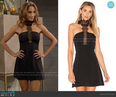 Wornontv Lilys Black Lace Choker Dress On The Young And The Restless