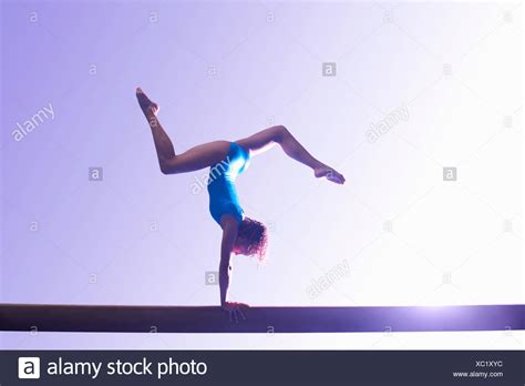 Gymnast Handstand Beam Balance High Resolution Stock Photography And