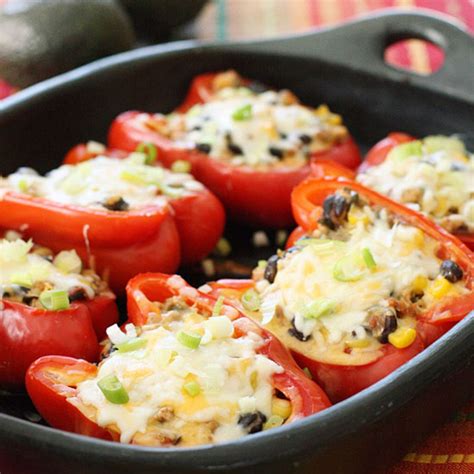 How many calories roughly are in the skewers. Stuffed Bell Peppers with Ground Turkey | Stuffed peppers ...
