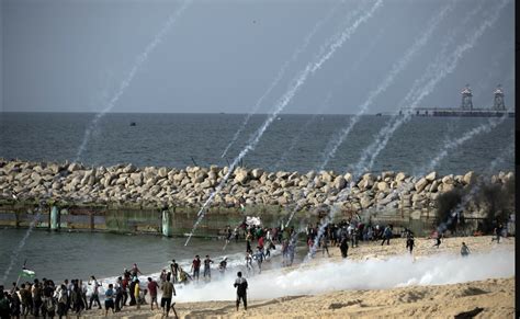 Gaza strip, territory along the mediterranean sea just northeast of the sinai peninsula. Israeli fire wounds 32 Palestinians in Gaza beach protest ...